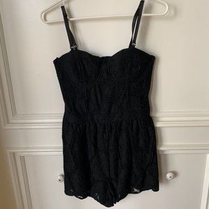 MINKPINK Black Lace Romper
